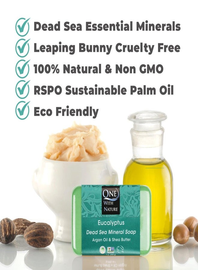 One With Nature Eucalyptus Soap 7oz 3-Pack – Rejuvenating and Exfoliating Soap Bar with Dead Sea Salt for Face & Body, for Men & Women - Image 3